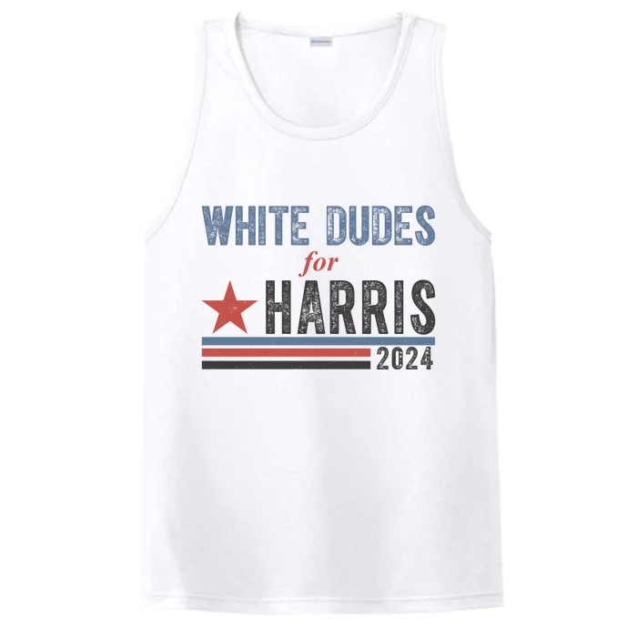 White Dudes For Harris 2024 Vintage Election Performance Tank