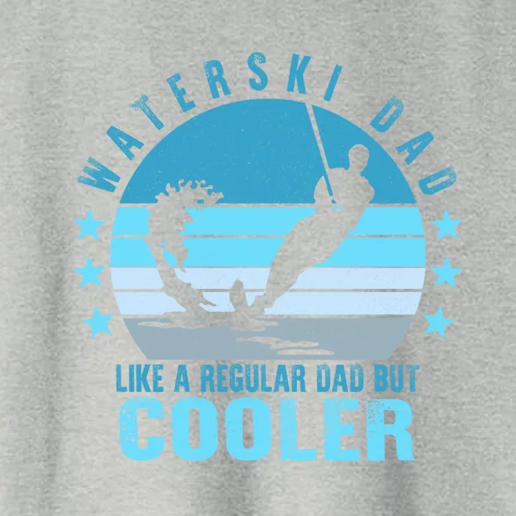 Waterski Dad Fathers Day Ski Lover Dad Water Skiing Rider Gift Women's Crop Top Tee