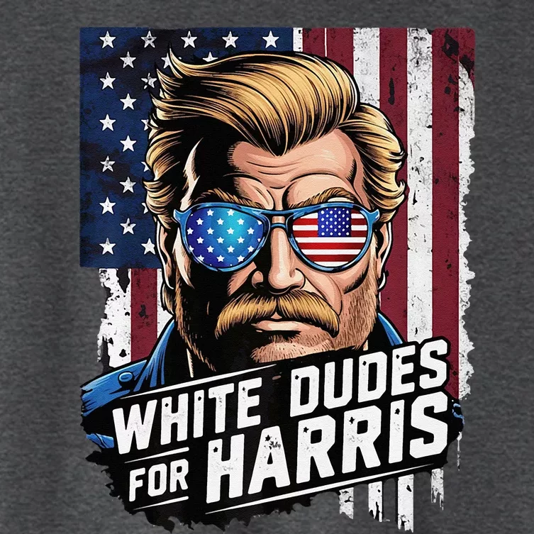 White Dudes For Harris Support Kamala 2024 Antitrump Women's Crop Top Tee