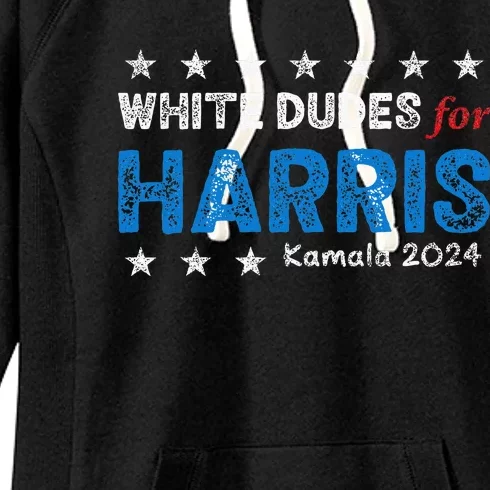 White Dudes For Harris President 2024 Election Women's Fleece Hoodie