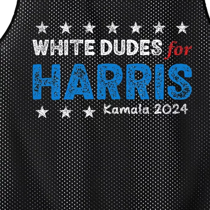 White Dudes For Harris President 2024 Election Mesh Reversible Basketball Jersey Tank