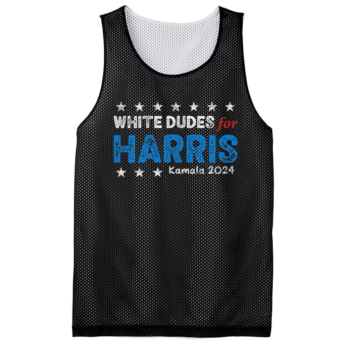 White Dudes For Harris President 2024 Election Mesh Reversible Basketball Jersey Tank