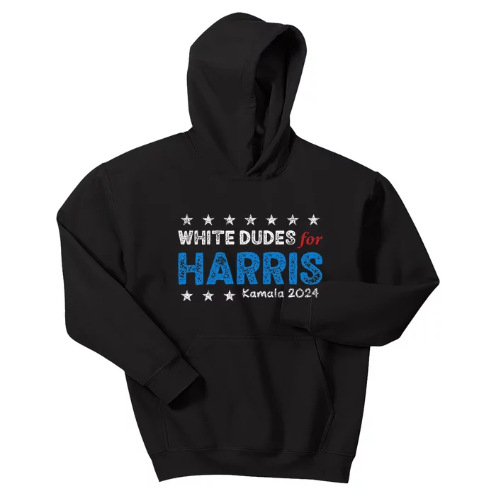 White Dudes For Harris President 2024 Election Kids Hoodie