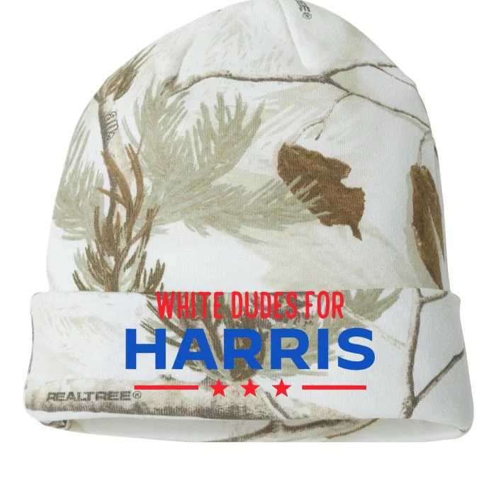 White Dudes For Harris President Election Kamala Harris 2024 Kati - 12in Camo Beanie