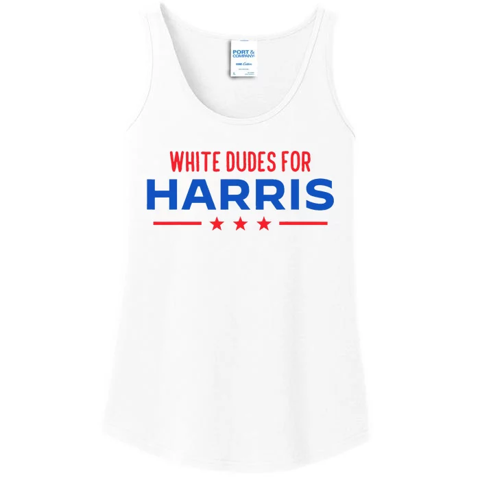 White Dudes For Harris President Election Kamala Harris 2024 Ladies Essential Tank