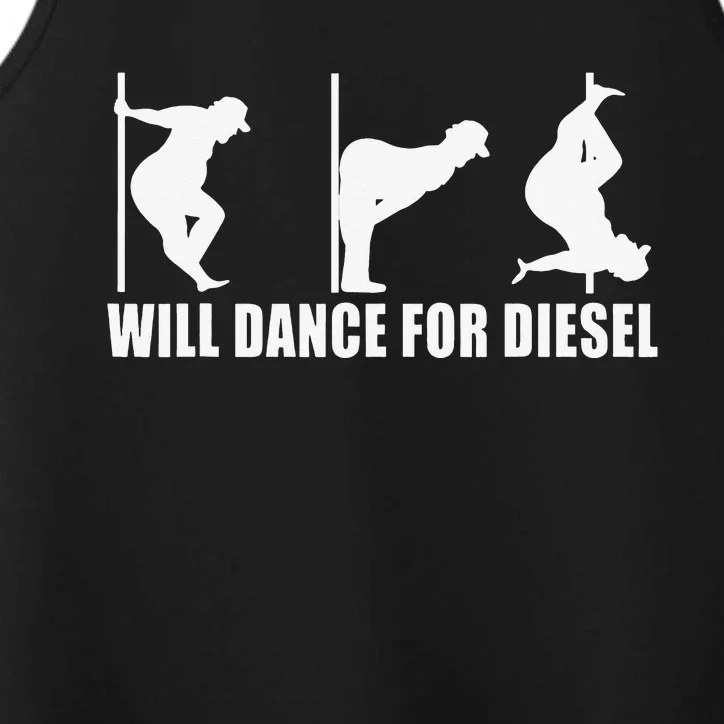 Will Dance For Diesel Funny Father's Day Dad Pole Dance Performance Tank