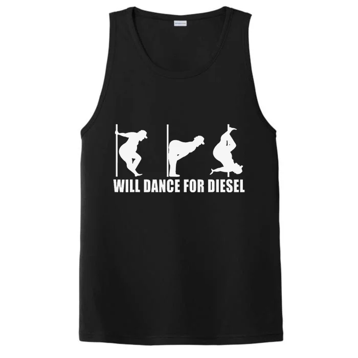 Will Dance For Diesel Funny Father's Day Dad Pole Dance Performance Tank