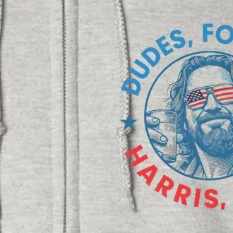 White Dude For Kamala Harris 2024 Support Design Full Zip Hoodie