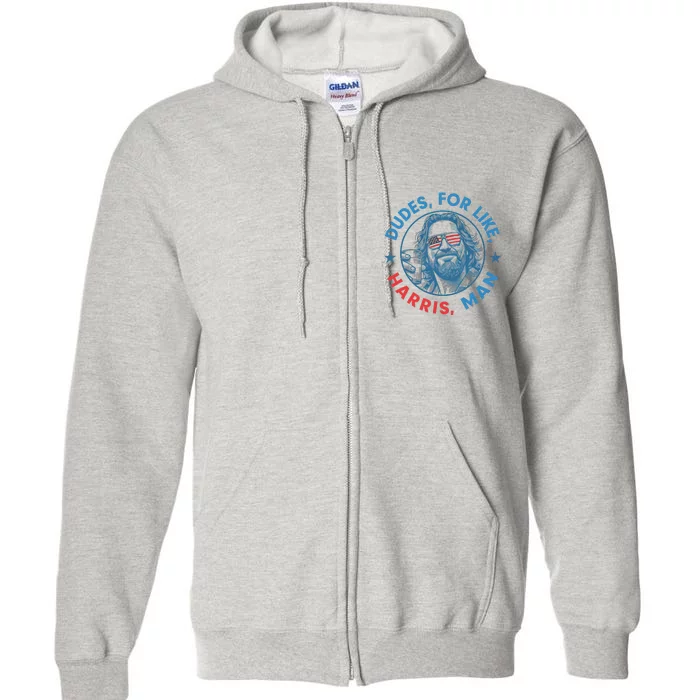 White Dude For Kamala Harris 2024 Support Design Full Zip Hoodie