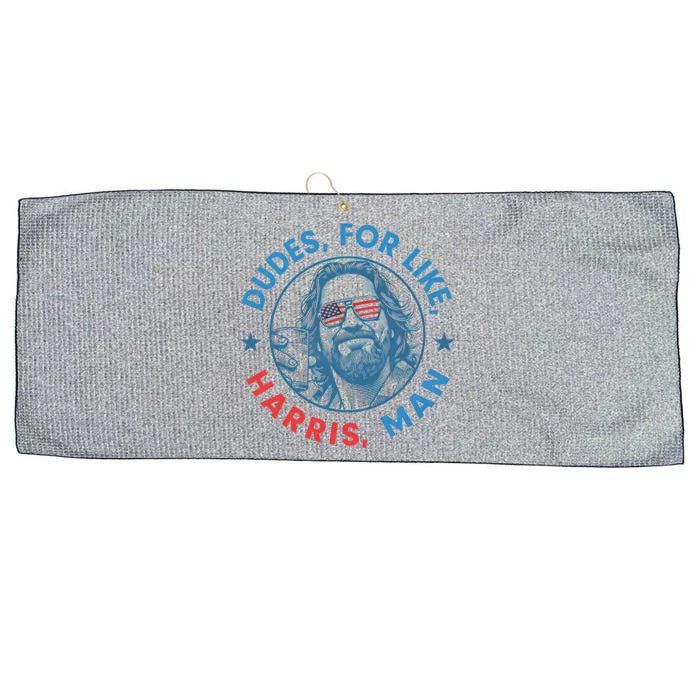 White Dude For Kamala Harris 2024 Support Design Large Microfiber Waffle Golf Towel