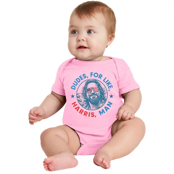 White Dude For Kamala Harris 2024 Support Design Baby Bodysuit