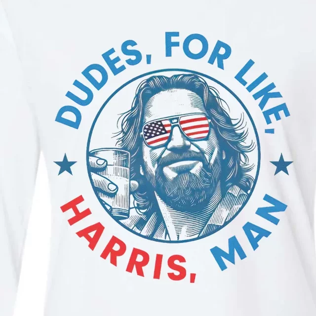 White Dude For Kamala Harris 2024 Support Design Womens Cotton Relaxed Long Sleeve T-Shirt