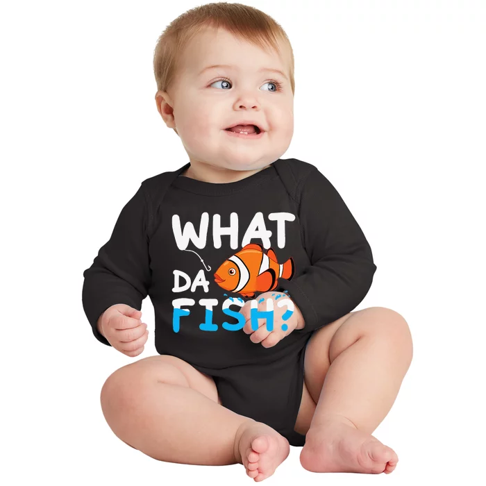 What Da Fish Clownfish Anemonefish Aquarium Sea Angler Cute Baby Long Sleeve Bodysuit