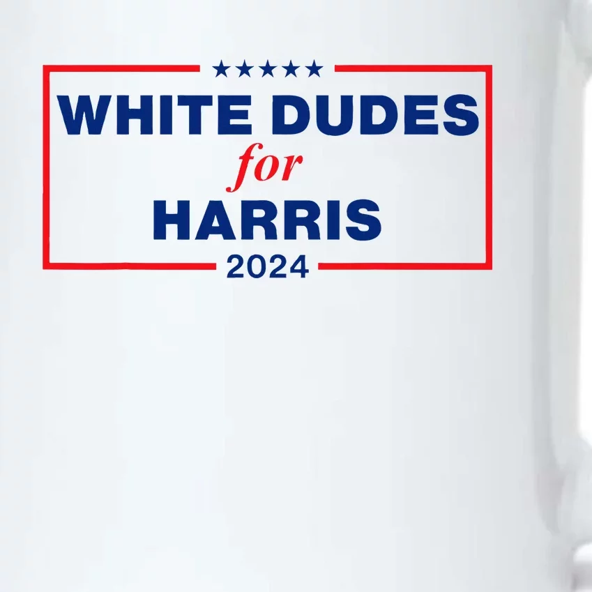 White Dudes For Harris 2024 Black Color Changing Mug