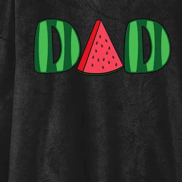 Watermelon Dad Fruitarian Lover Summer Father Fruit Slice Hooded Wearable Blanket