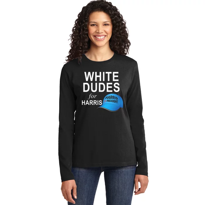 White Dudes For Harris By Josheeirl Ladies Long Sleeve Shirt