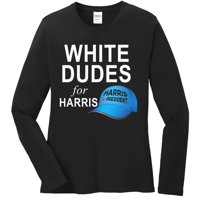 White Dudes For Harris By Josheeirl Ladies Long Sleeve Shirt