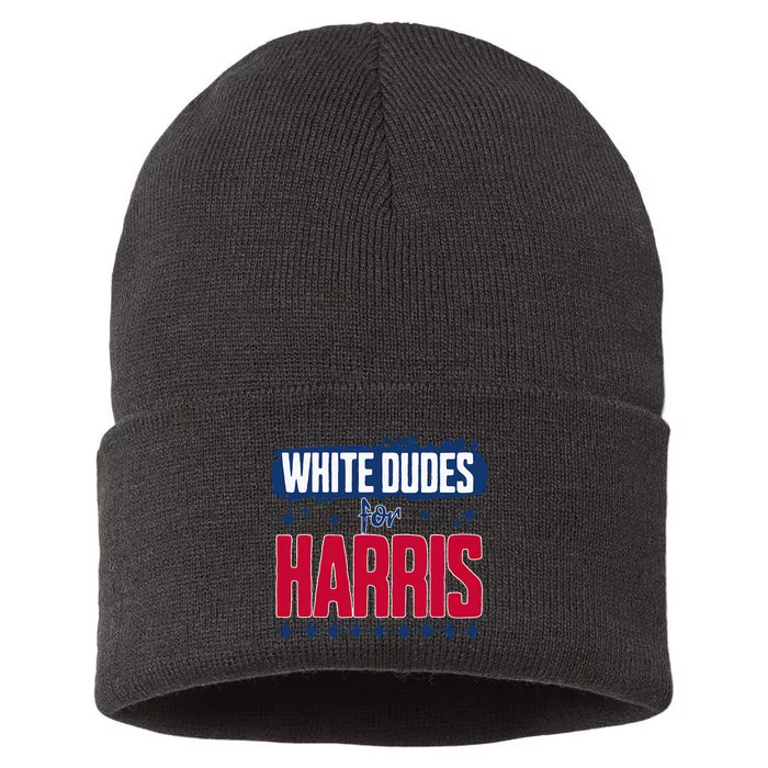 White Dudes For Kamala Harris Sustainable Knit Beanie