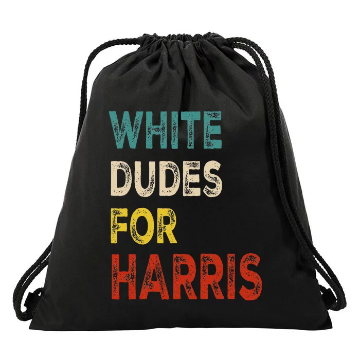 White Dudes For Harris Drawstring Bag