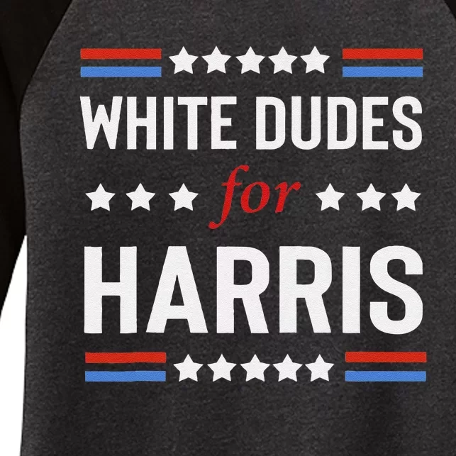 White Dudes For Harris Women's Tri-Blend 3/4-Sleeve Raglan Shirt