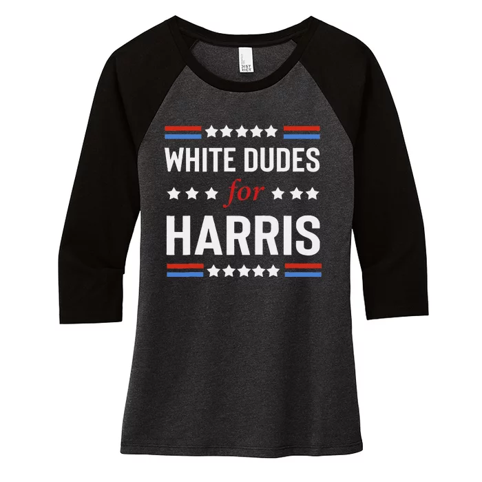 White Dudes For Harris Women's Tri-Blend 3/4-Sleeve Raglan Shirt