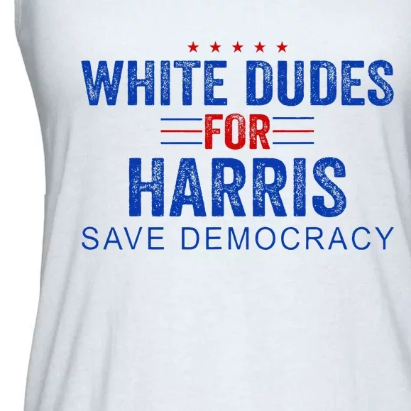 White Dudes For Harris Kamala Harris 2024 47th President Ladies Essential Flowy Tank