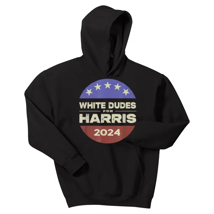 White Dudes For Harris 2024 Kids Hoodie