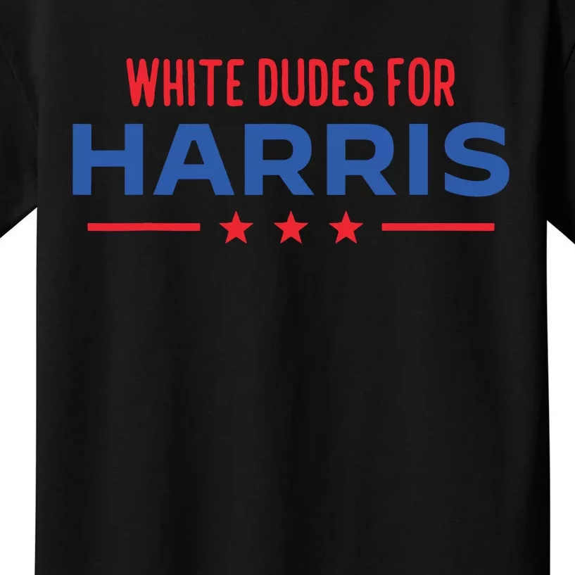 White Dudes For Harris President Election Kamala Harris 2024 Kids T-Shirt