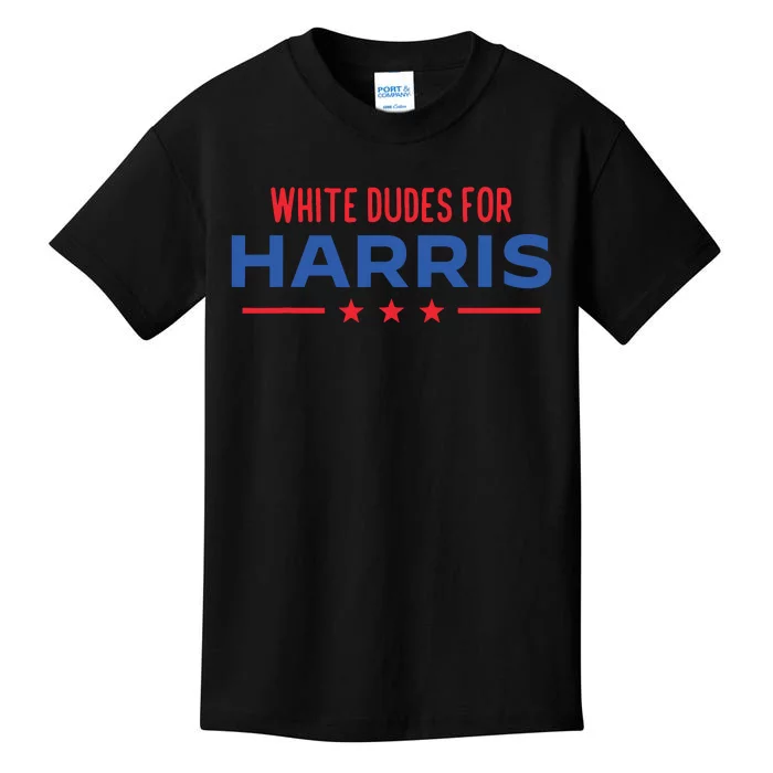 White Dudes For Harris President Election Kamala Harris 2024 Kids T-Shirt