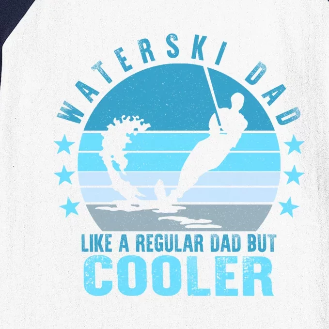 Waterski Dad Fathers Day Ski Lover Dad Water Skiing Rider Cute Gift Baseball Sleeve Shirt