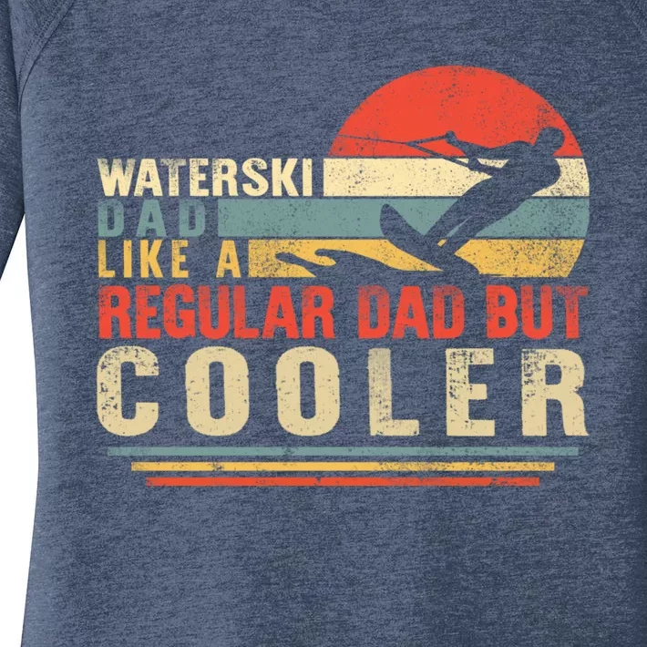 Waterski Dad Fathers Day Ski Lover Dad Water Skiing Rider Gift Women's Perfect Tri Tunic Long Sleeve Shirt