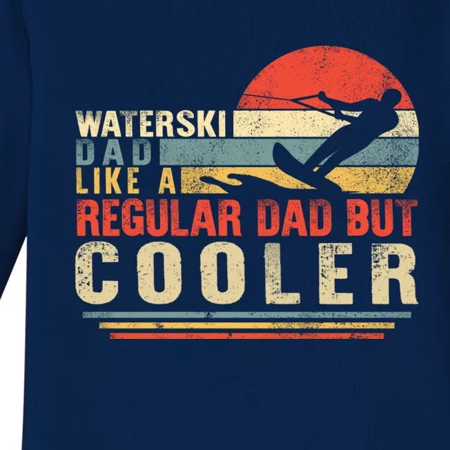 Waterski Dad Fathers Day Ski Lover Dad Water Skiing Rider Gift Baby Long Sleeve Bodysuit