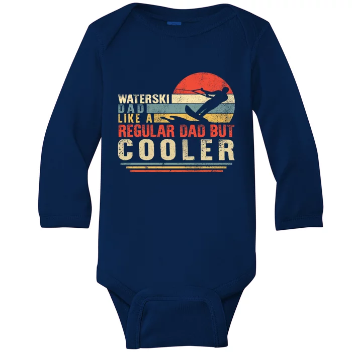 Waterski Dad Fathers Day Ski Lover Dad Water Skiing Rider Gift Baby Long Sleeve Bodysuit