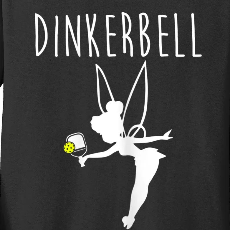 Womens Dinkerbell Funny Pickleball Kids Long Sleeve Shirt