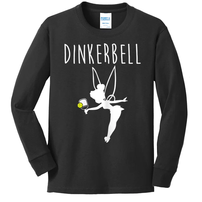 Womens Dinkerbell Funny Pickleball Kids Long Sleeve Shirt