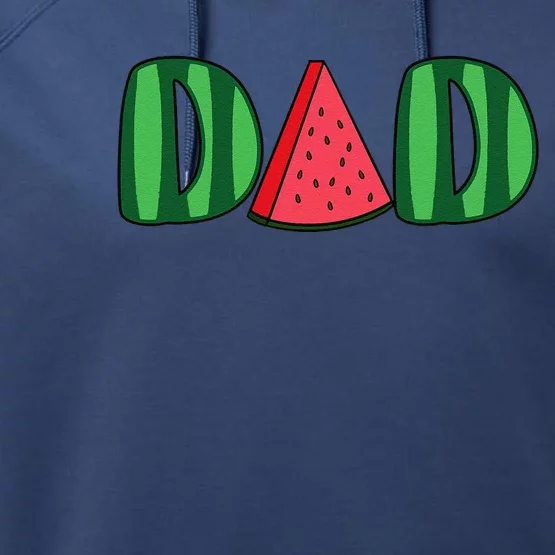 Watermelon Dad Fruitarian Lover Summer Father Fruit Slice Performance Fleece Hoodie