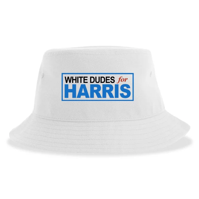 White Dudes For Kamala Harris Sustainable Bucket Hat