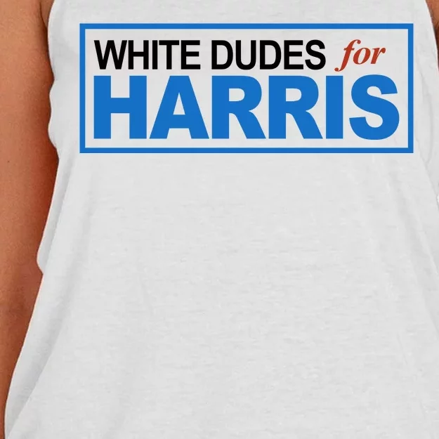 White Dudes For Kamala Harris Women's Knotted Racerback Tank