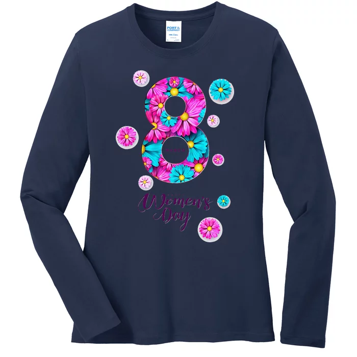 Women's Day Flowers Ladies Long Sleeve Shirt