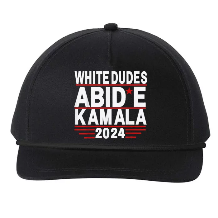 White Dudes For Trump Kamala Harris 2024 Support Snapback Five-Panel Rope Hat