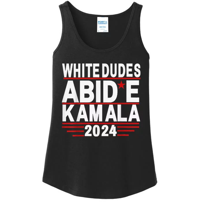 White Dudes For Trump Kamala Harris 2024 Support Ladies Essential Tank