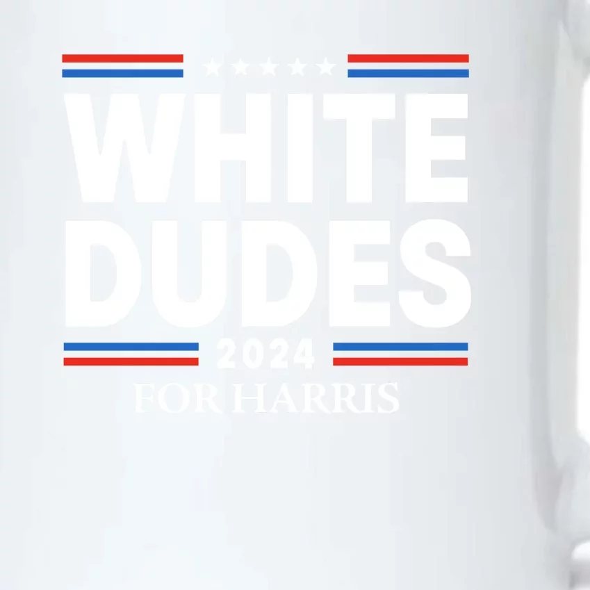 White Dudes For Harris 2024 Black Color Changing Mug