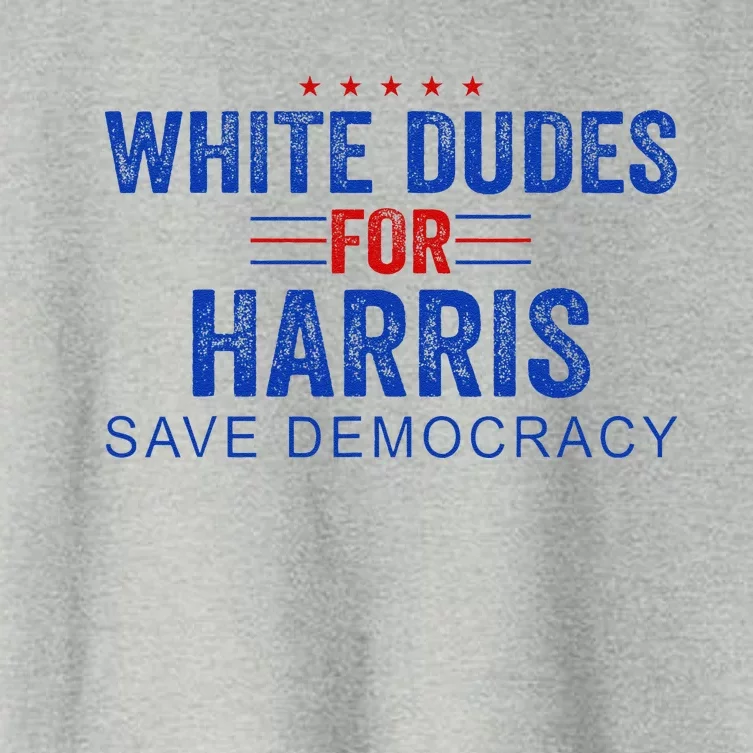 White Dudes For Harris Kamala Harris 2024 47th President Women's Crop Top Tee