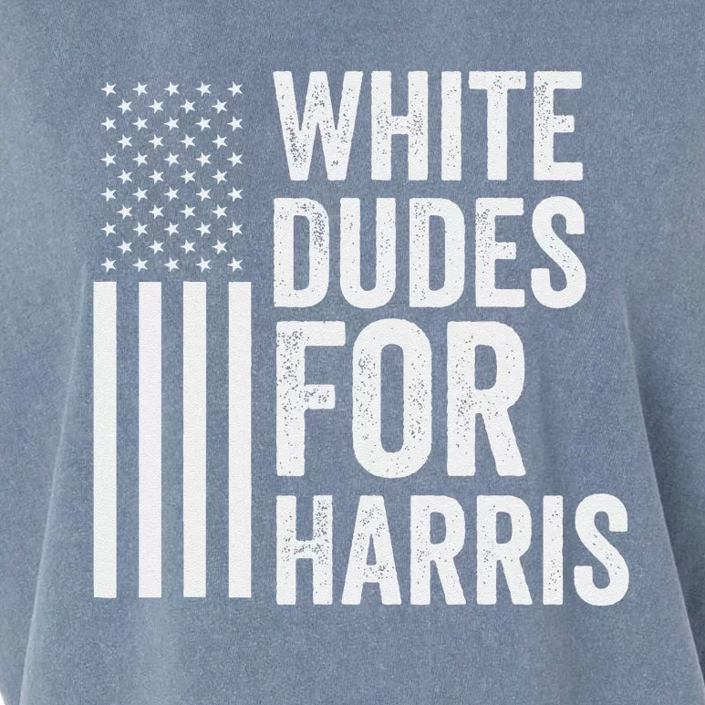 White Dudes For Harris Support President Kamala Usa Flag Garment-Dyed Women's Muscle Tee