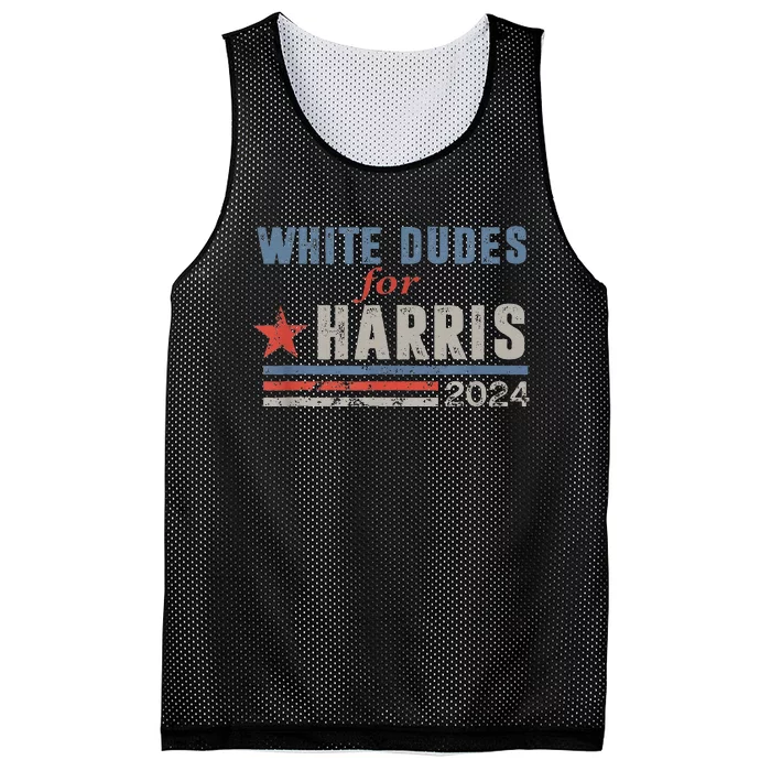 White Dudes For Kamala Harris Mesh Reversible Basketball Jersey Tank