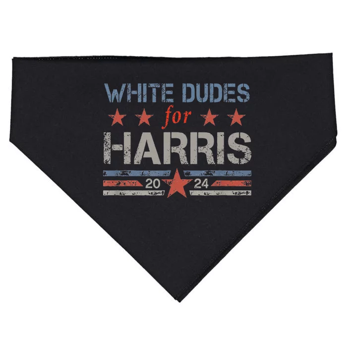 White Dudes For Kamala Harris Kamala Harris 2024 USA-Made Doggie Bandana