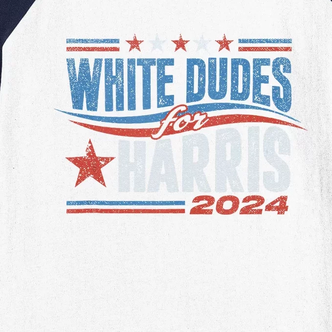 White Dudes For Kamala Harris 2024 For President Election Baseball Sleeve Shirt