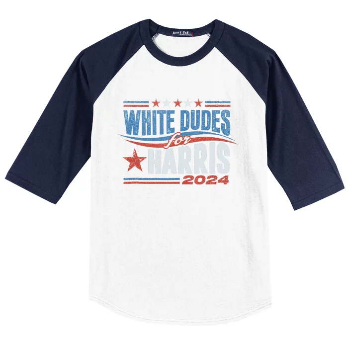 White Dudes For Kamala Harris 2024 For President Election Baseball Sleeve Shirt