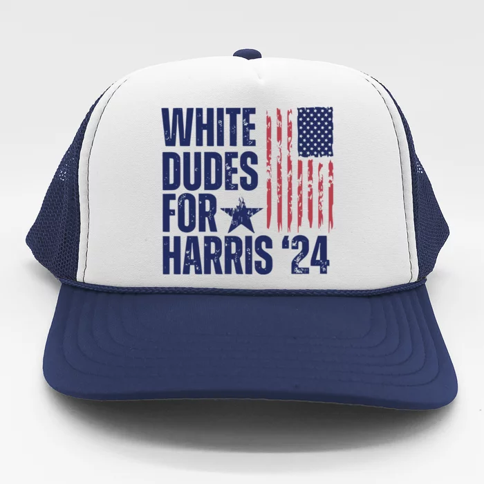 White Dudes For Harris Election 2024 Trucker Hat