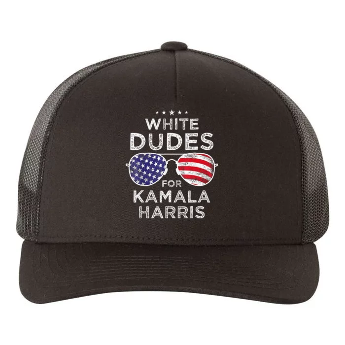 White Dudes For Kamala Harris Sunglasses Yupoong Adult 5-Panel Trucker Hat